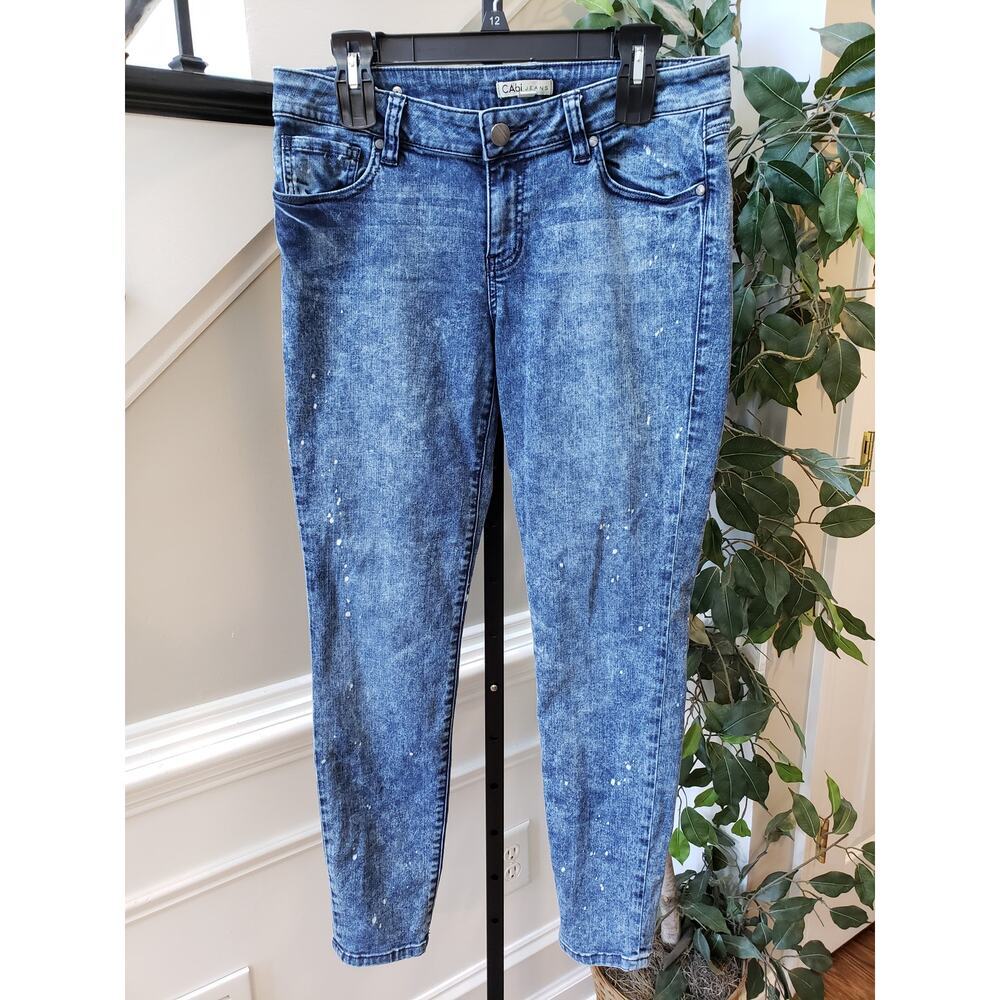 Cabi Jeans Style #920 Blue Distressed Skinny Stretch Denim Pants Size 10